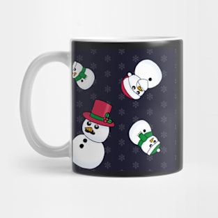 Cartoon Snowmen Print Mug